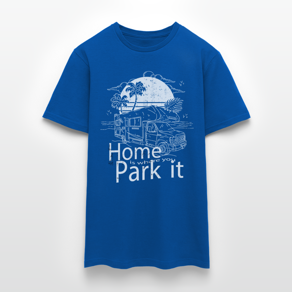Männer T-Shirt "Home is where you park it" (handgezeichnete Version) - Royalblau