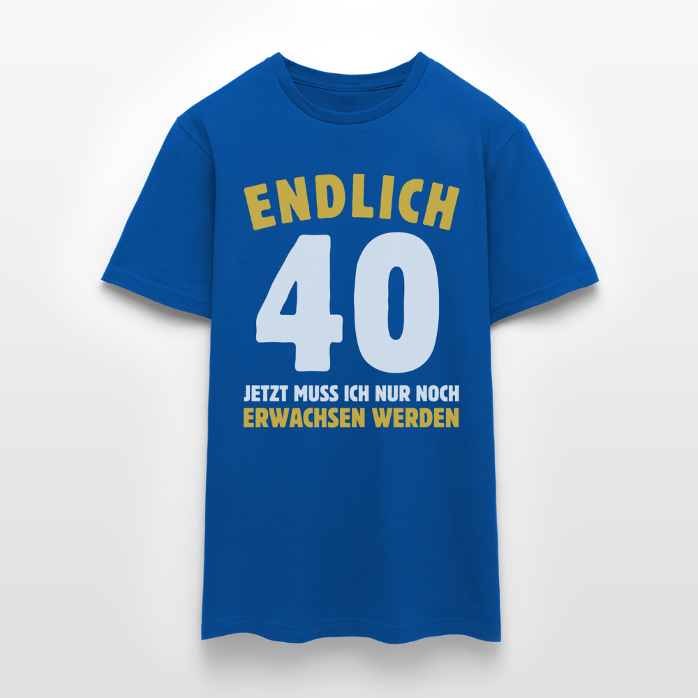 Männer T-Shirt "Endlich 40 - Jetzt muss ich nur noch erwachsen werden" - Royalblau