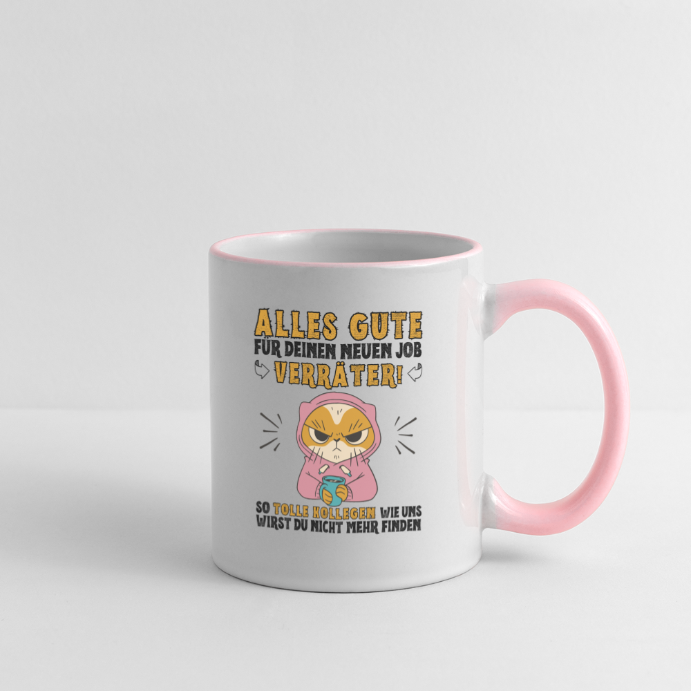 Tasse "Alles Gute für deinen neuen Job Verräter" - Weiß/Pink
