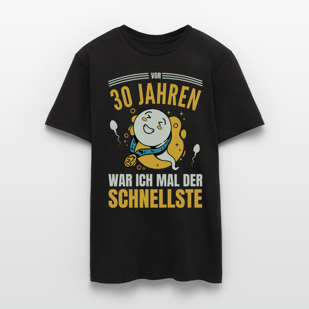 Männer T-Shirt "Vor 30 Jahren war ich mal der Schnellste" - Schwarz