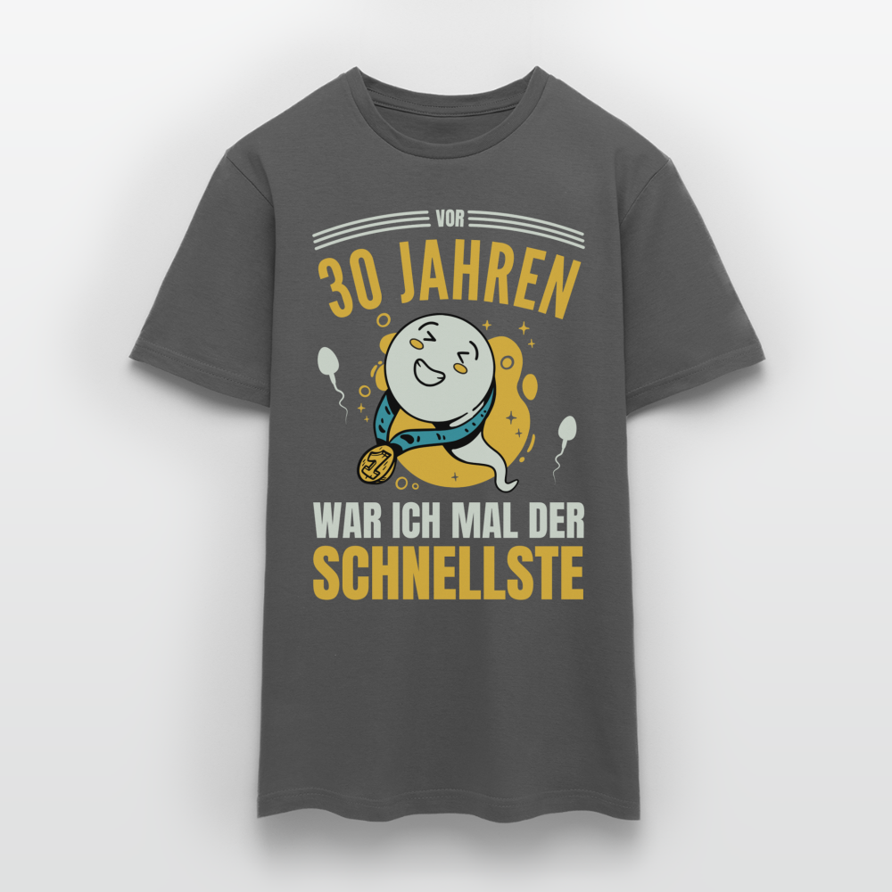 Männer T-Shirt "Vor 30 Jahren war ich mal der Schnellste" - Anthrazit