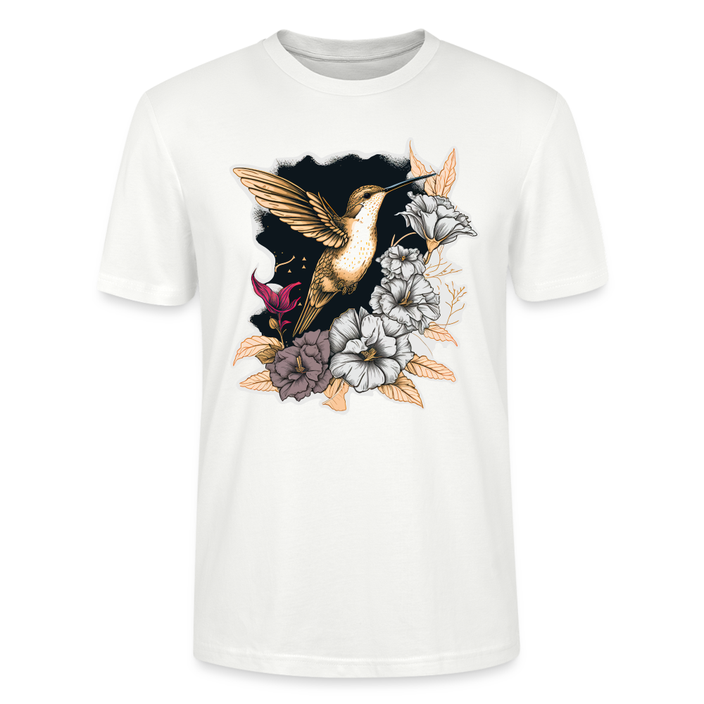 Frauen Bio-T-Shirt "Vogel mit Blumen" - Weiß
