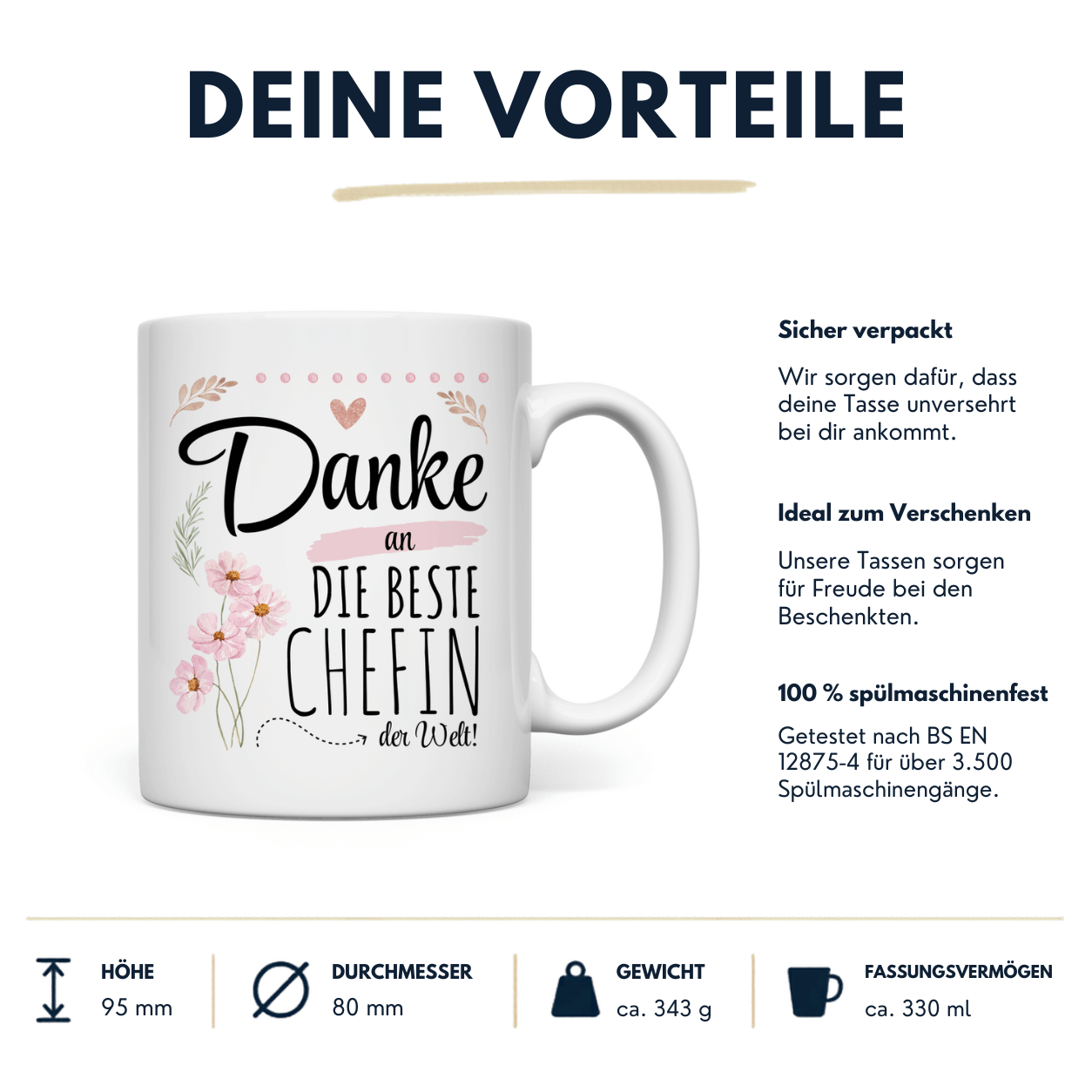 Tasse Danke Chefin Geschenk Vorteile