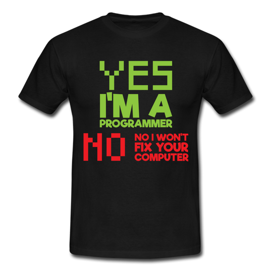 Männer T-Shirt "Yes I'm a programmer..." - Schwarz