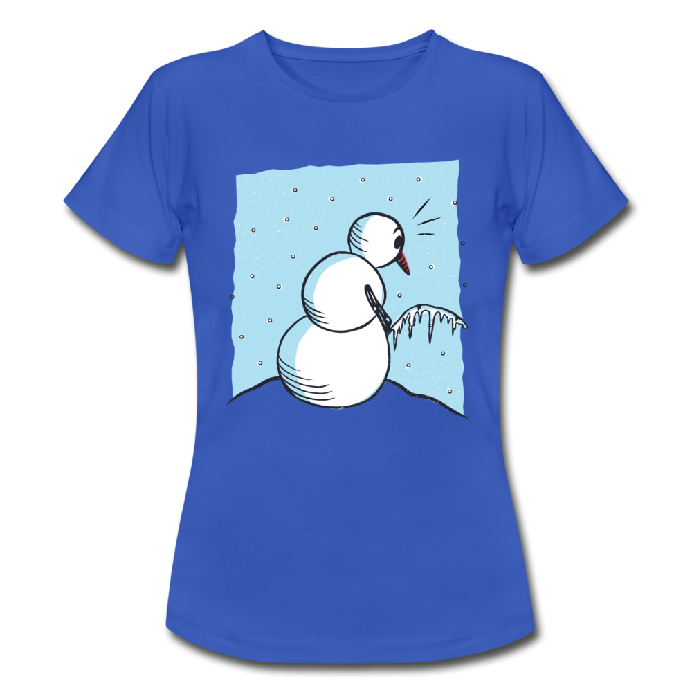 Frauen T-Shirt "Pinkelnder Schneemann" - royal blue