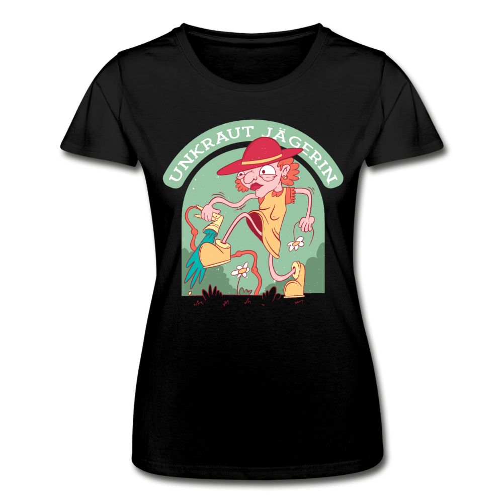 Frauen T-Shirt "Unkraut Jägerin" - Schwarz