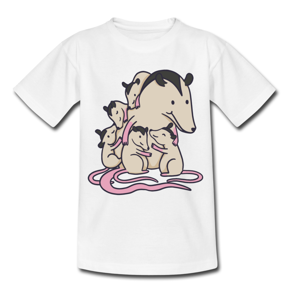 Kinder T-Shirt "Opossum Familie" - Weiß