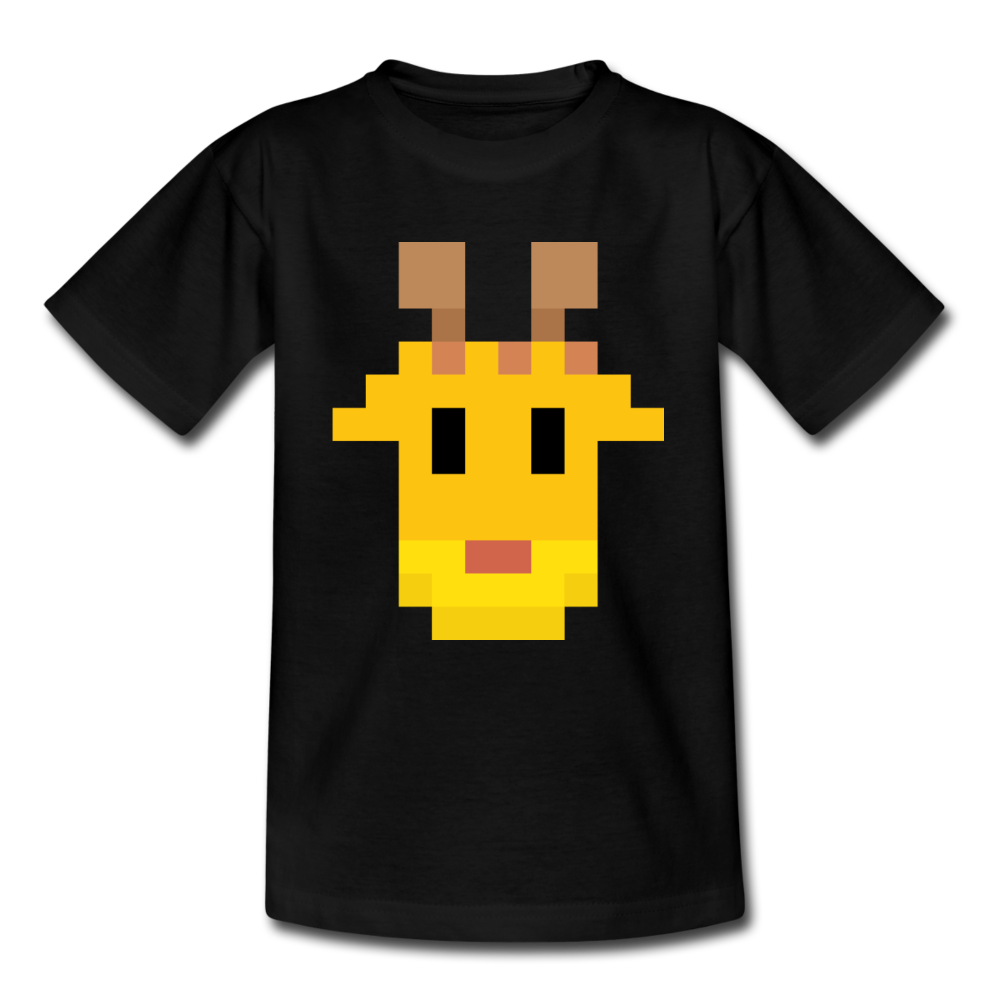 Kinder T-Shirt "Verpixelte Giraffe" - Schwarz