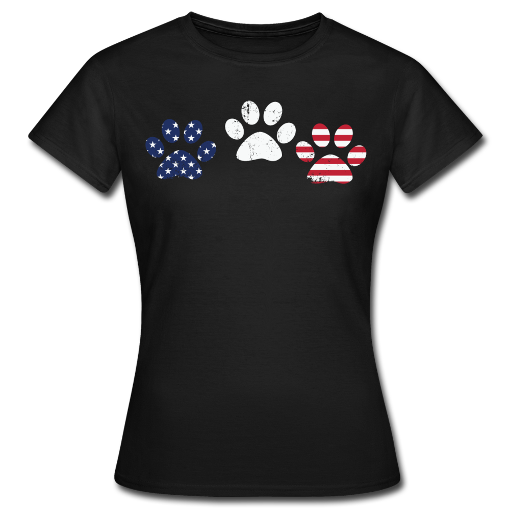 Frauen T-Shirt "Amerikanische Pfoten" - Schwarz