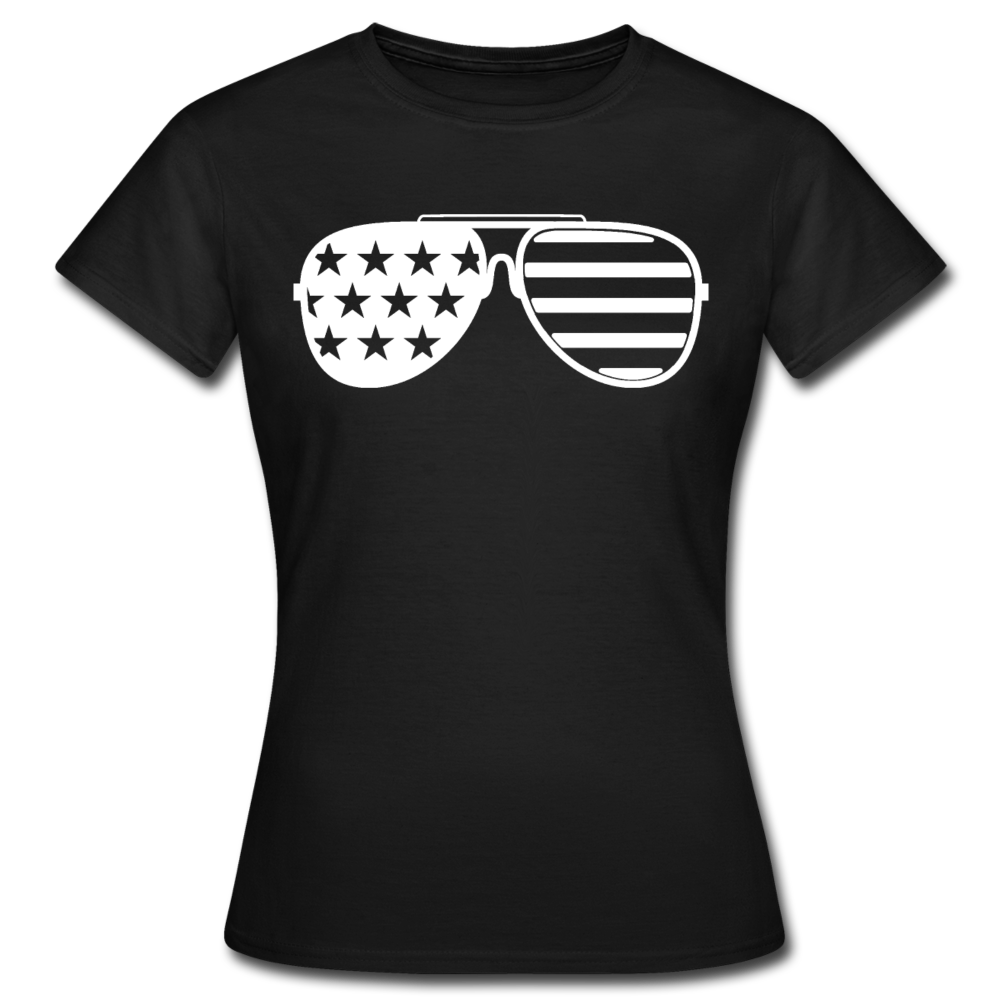 Frauen T-Shirt "Amerikanische Brille" - Schwarz