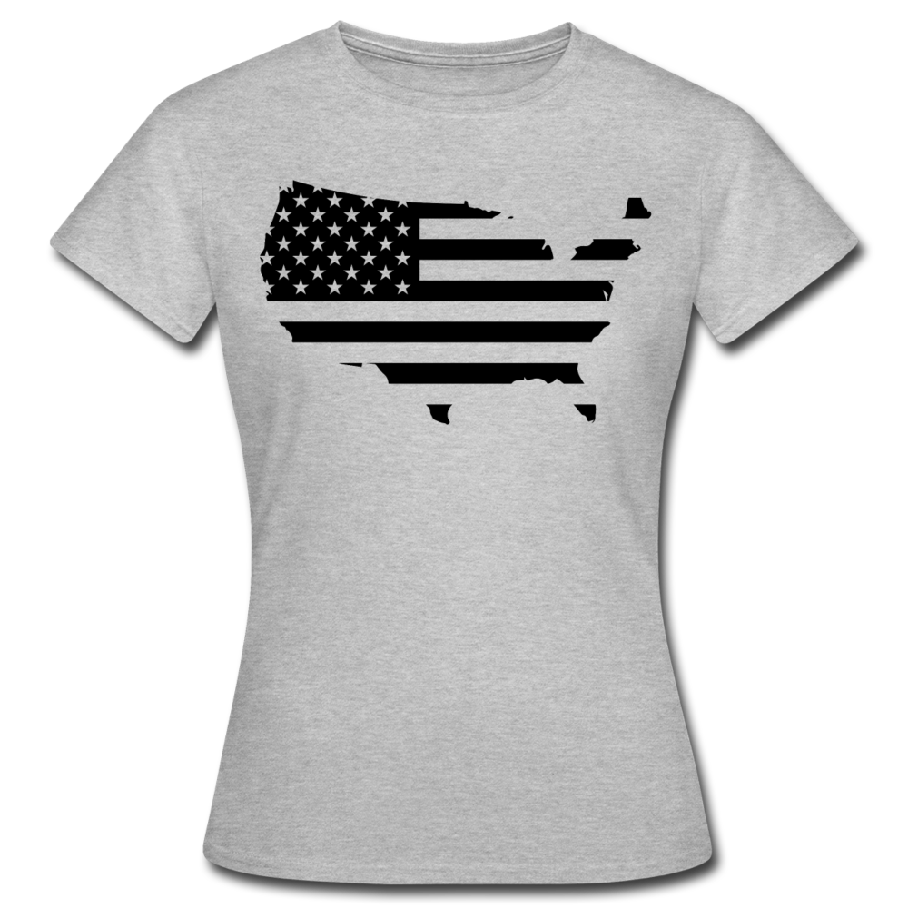 Frauen T-Shirt "USA (Schwarz-Weiß-Motiv)" - Grau meliert