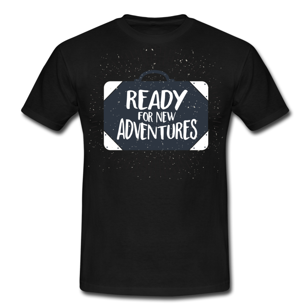 Männer T-Shirt "Ready for new adventures" - Schwarz