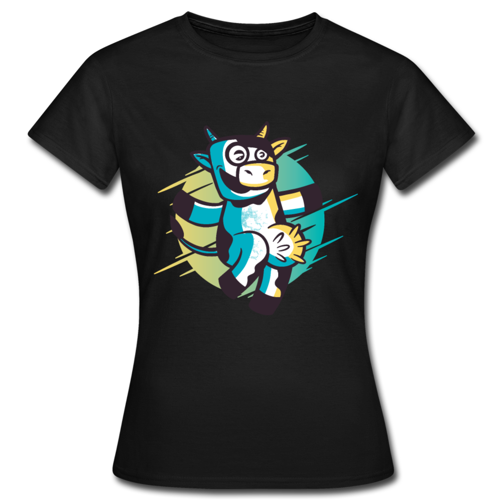 Frauen T-Shirt "Lustige Kuh" - Schwarz
