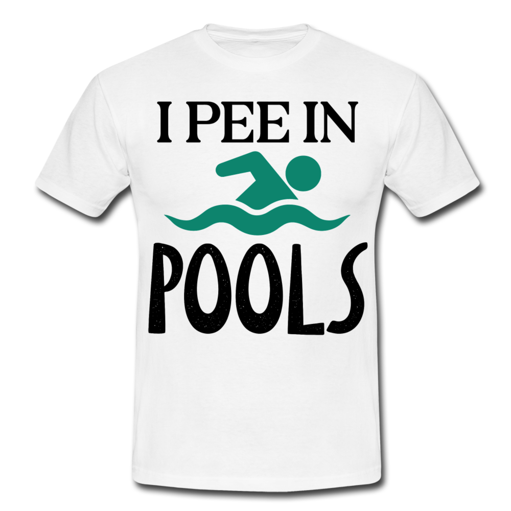 Männer T-Shirt "I pee in pools" - Weiß