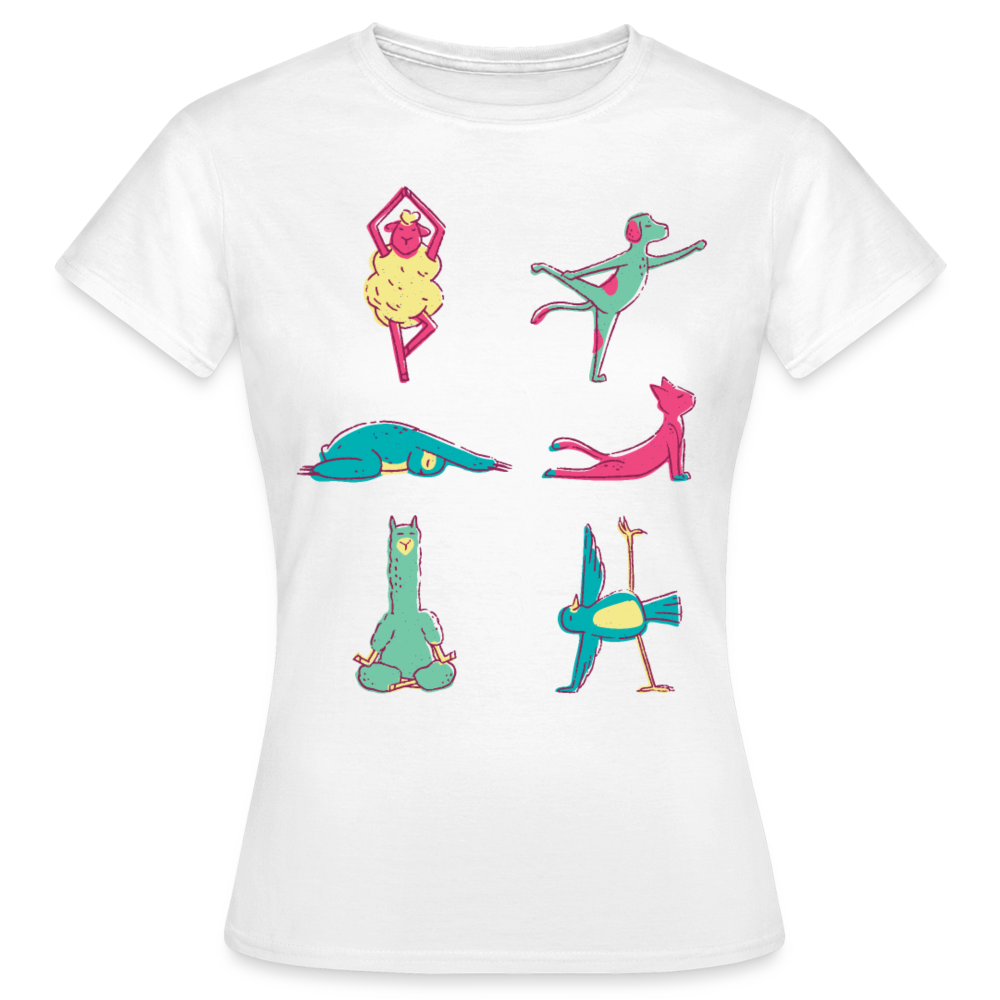 Frauen T-Shirt "Yoga-Tiere" - weiß