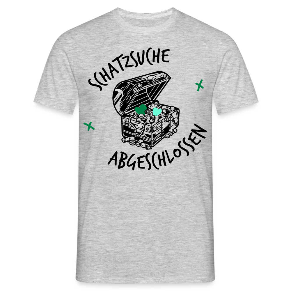 Männer T-Shirt "Schatzsuche abgeschlossen" - Grau meliert
