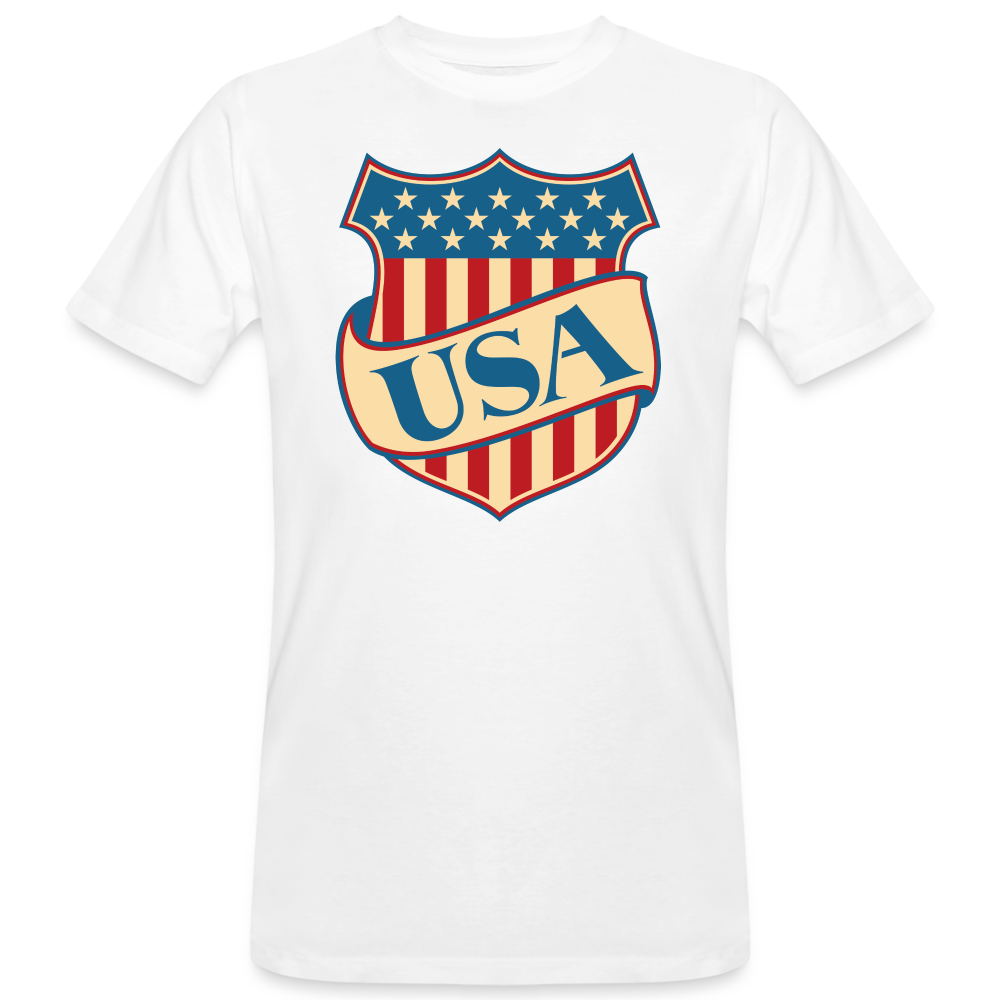 Männer Bio T-Shirt "USA im Logo-Stil" - weiß