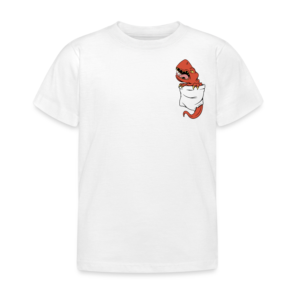 Kinder T-Shirt "Dinosaurier aus der Tasche" - weiß