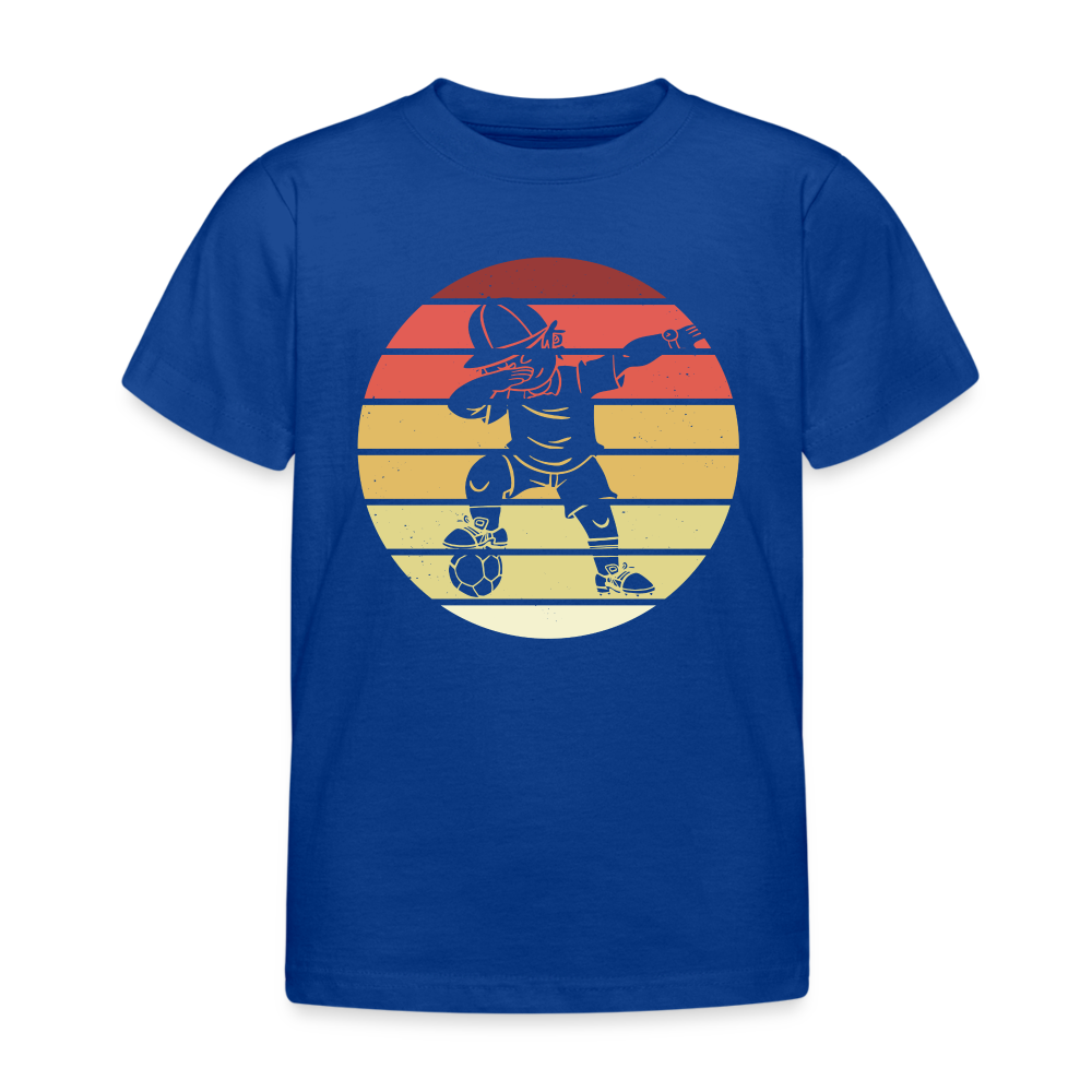 Kinder T-Shirt "Junge mit Fußball" - Royalblau