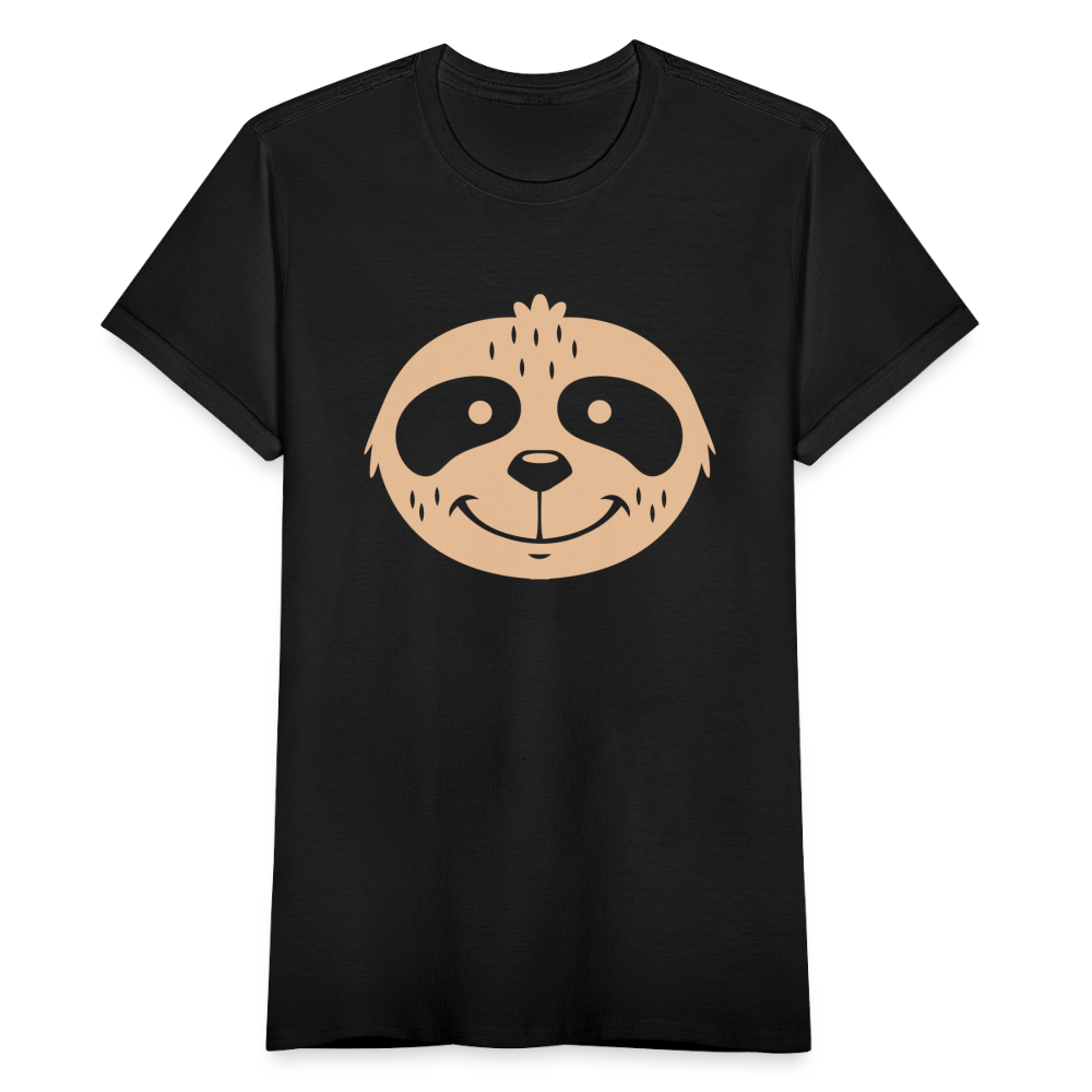 Frauen T-Shirt "Faultiergesicht" - Schwarz