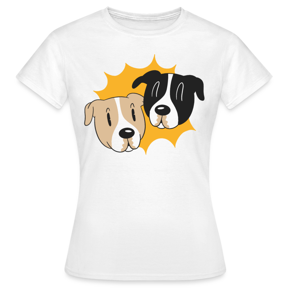 Frauen T-Shirt "Hunde im Cartoon-Stil" - weiß