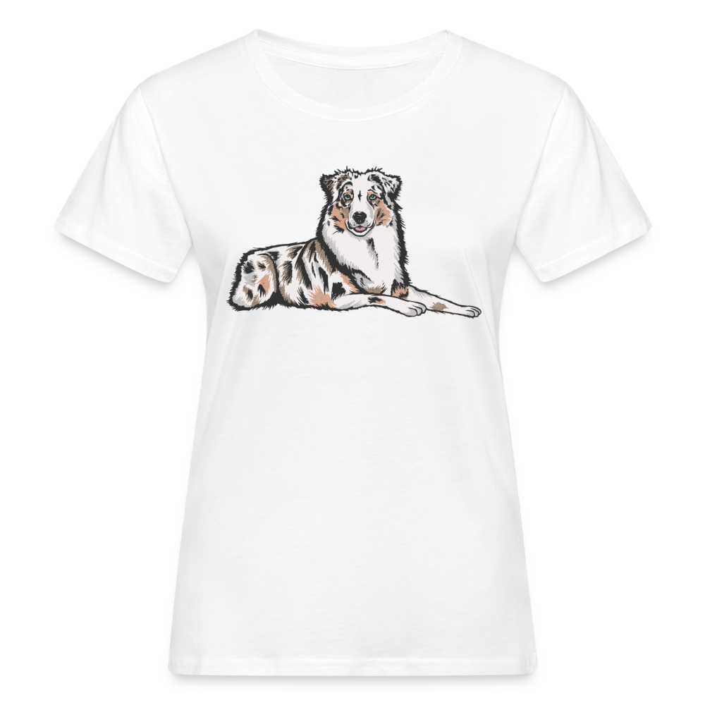 Frauen Bio T-Shirt "Australischer Schäferhund" - weiß