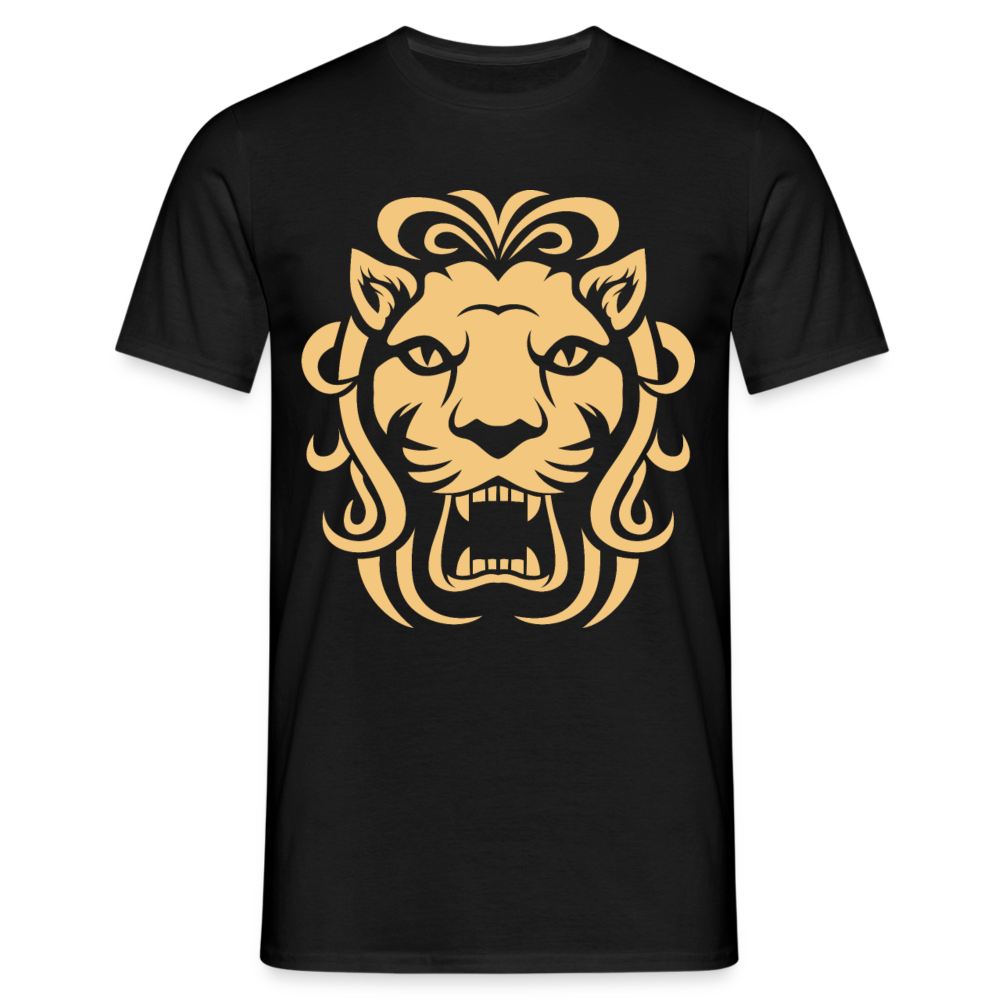 Männer T-Shirt "Böse schauender Löwe" - Schwarz