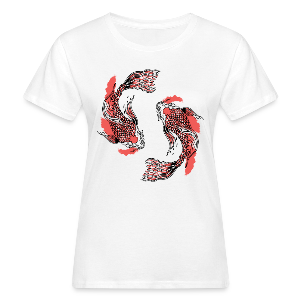 Frauen Bio T-Shirt "Koi-Fisch" - weiß