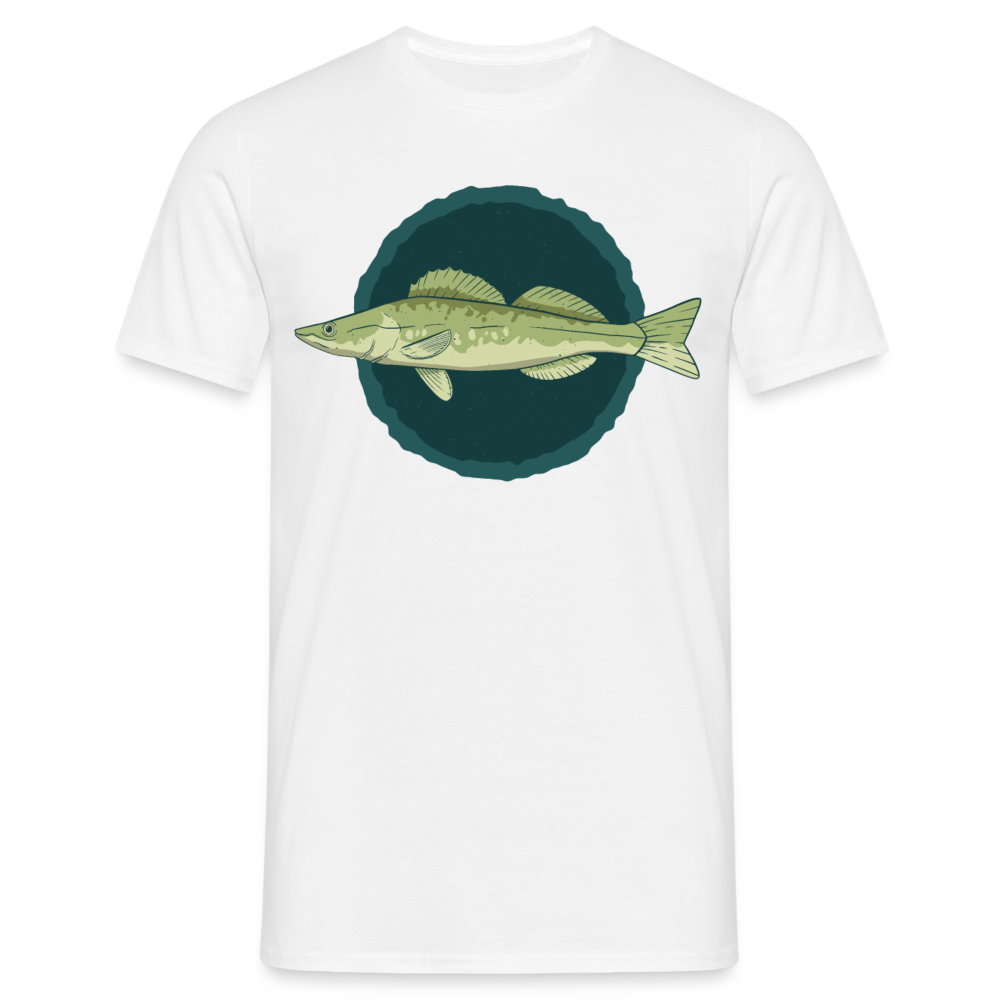 Männer T-Shirt "Zander-Motiv" - weiß