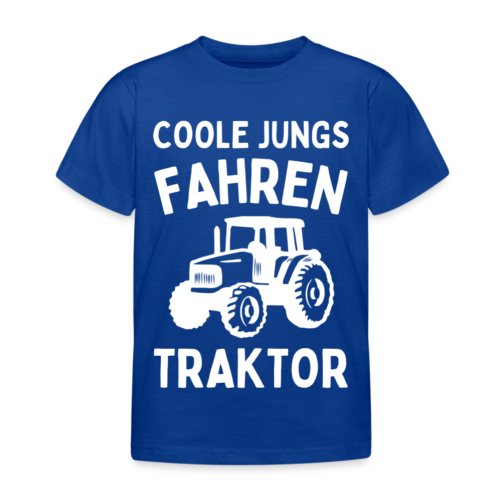 Kinder T-Shirt "Coole Jungs fahren Traktor" - Royalblau