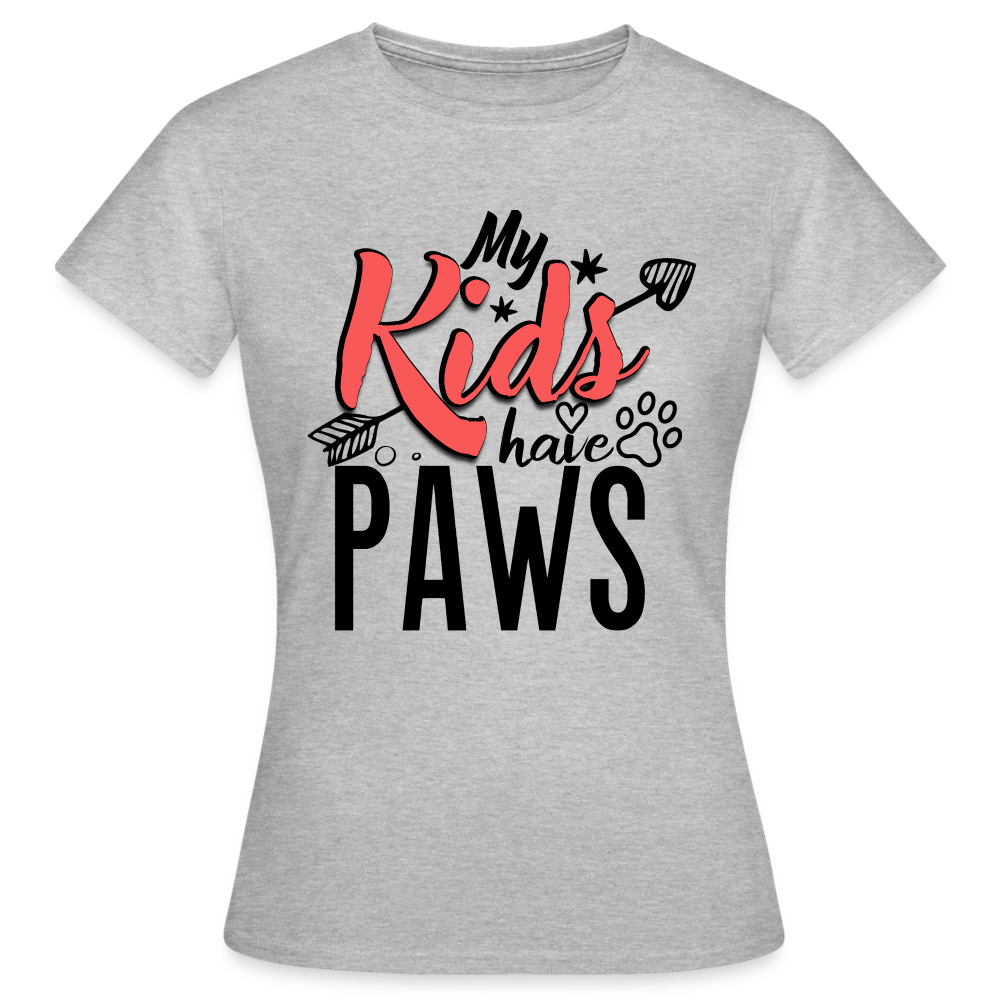 Frauen T-Shirt "My kids have paws" - Grau meliert