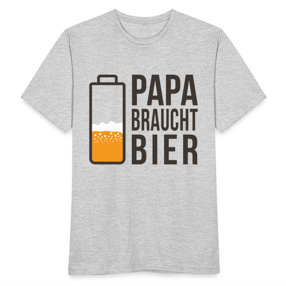 Männer T-Shirt "Papa braucht Bier" - Grau meliert