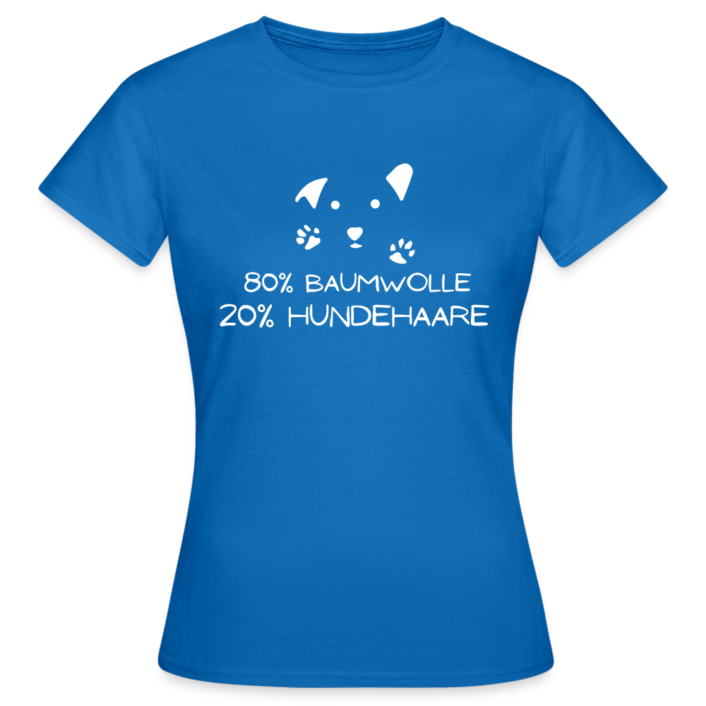 Frauen T-Shirt "80% Baumwolle, 20% Hundehaare" - Royalblau