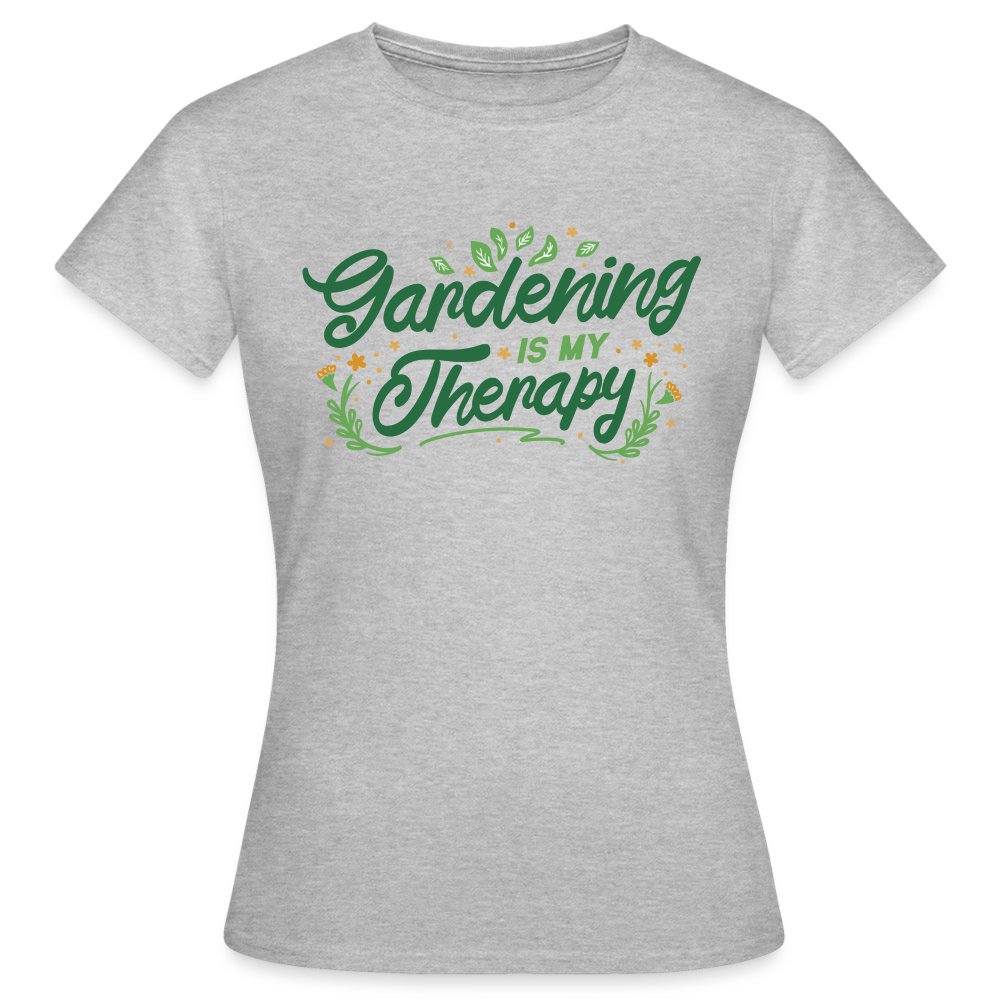 Frauen T-Shirt "Gardening is my therapy" - Grau meliert