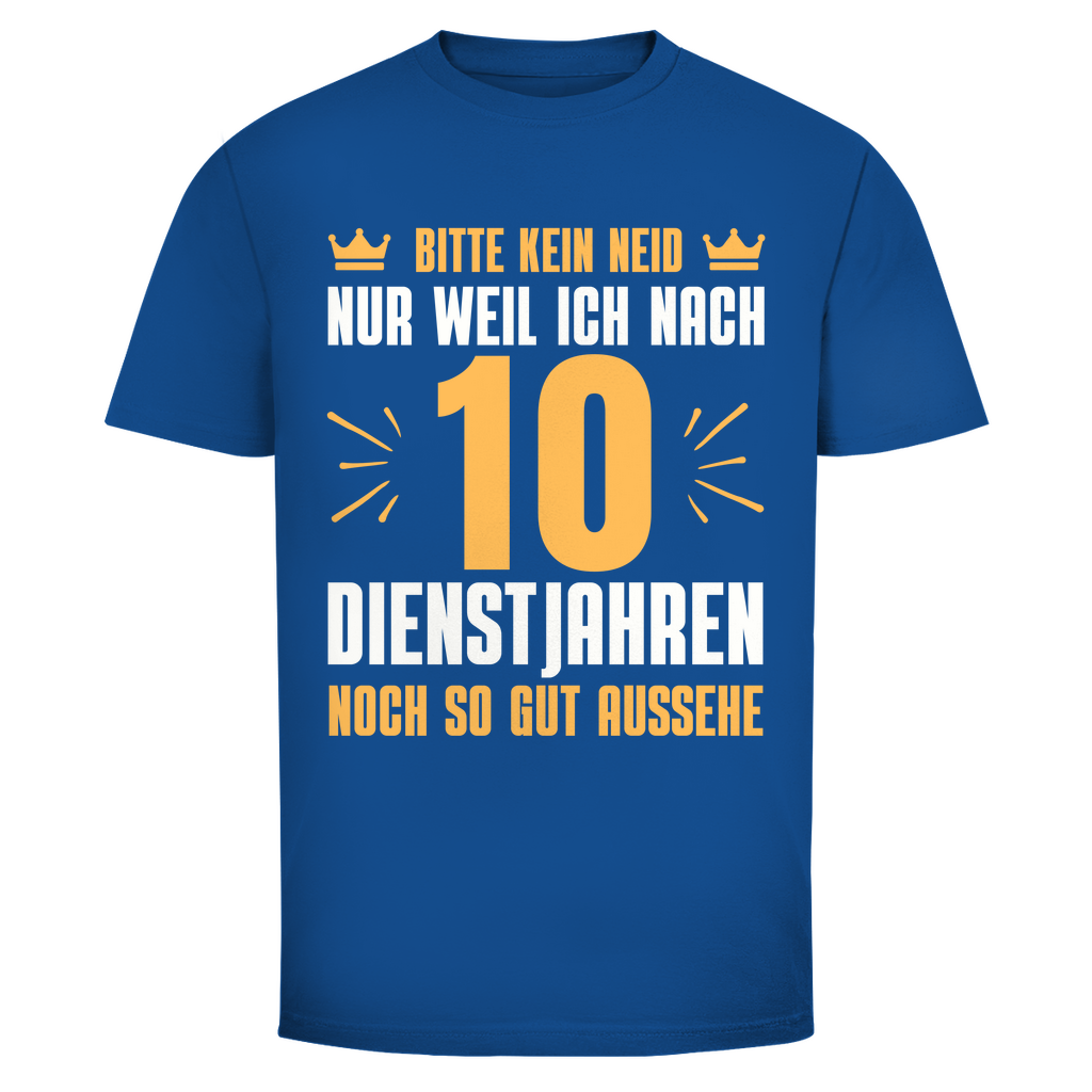 Herren T-Shirt "Bitte kein Neid" (10 Dienstjahre) blau