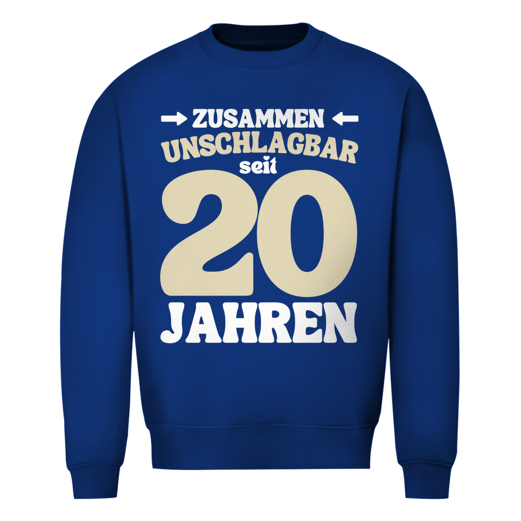 Herren Sweatshirt "Zusammen unschlagbar seit 20 Jahren" blau