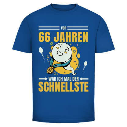 Herren T-Shirt "Vor 66 Jahren war ich mal der Schnellste" royalblau