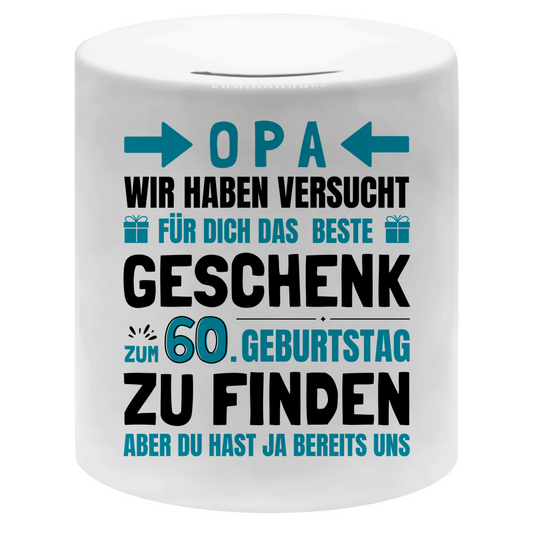 Spardose "Opa - Bestes Geschenk zum 60. Geburtstag"