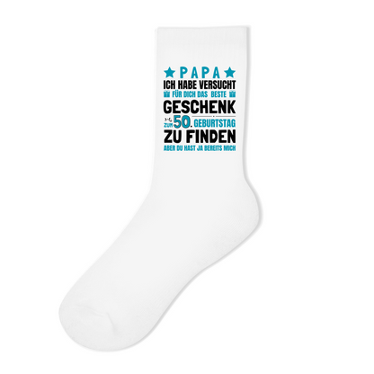 Socken "Papa - Bestes Geschenk zum 50. Geburtstag"