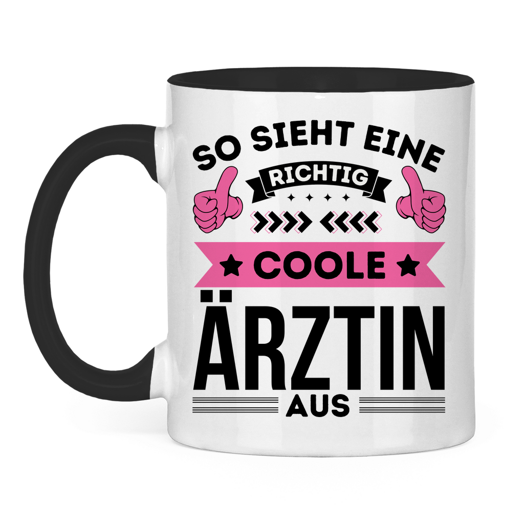 Geschenk Chefin Ärztin Tasse schwarz