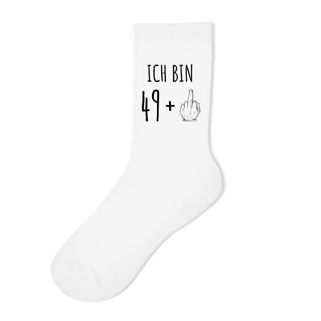 Socken "Ich bin 49 plus Mittelfinger"