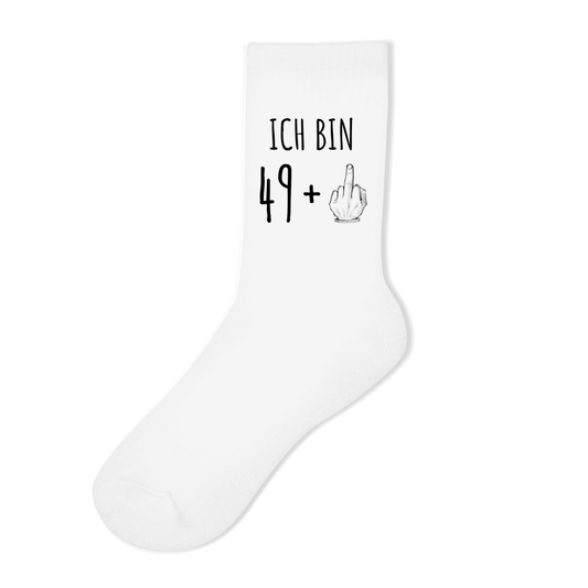 Socken "Ich bin 49 plus Mittelfinger"