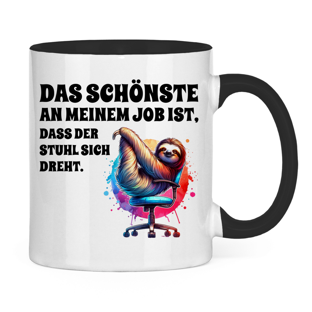 Tasse "Das Schönste an meinem Job ist, dass der Stuhl sich dreht"