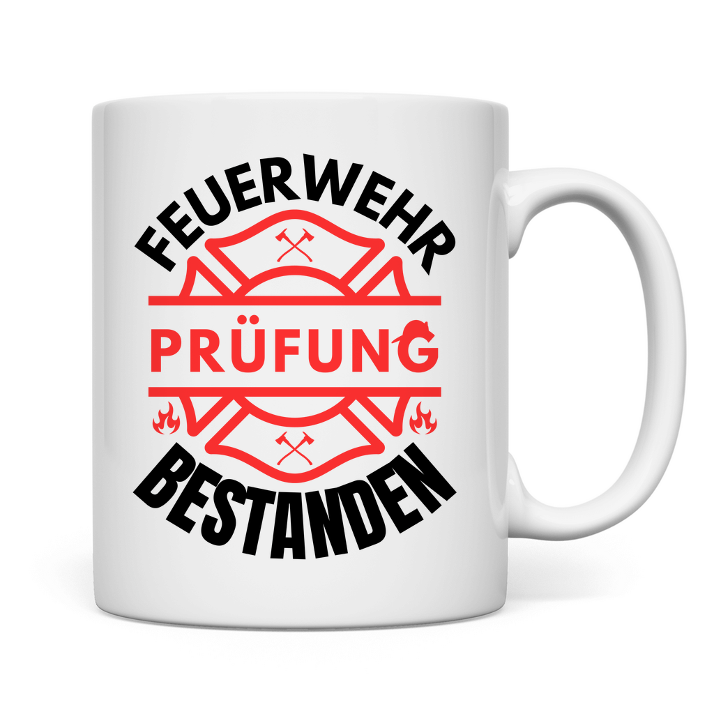 Tasse "Feuerwehr Prüfung bestanden"