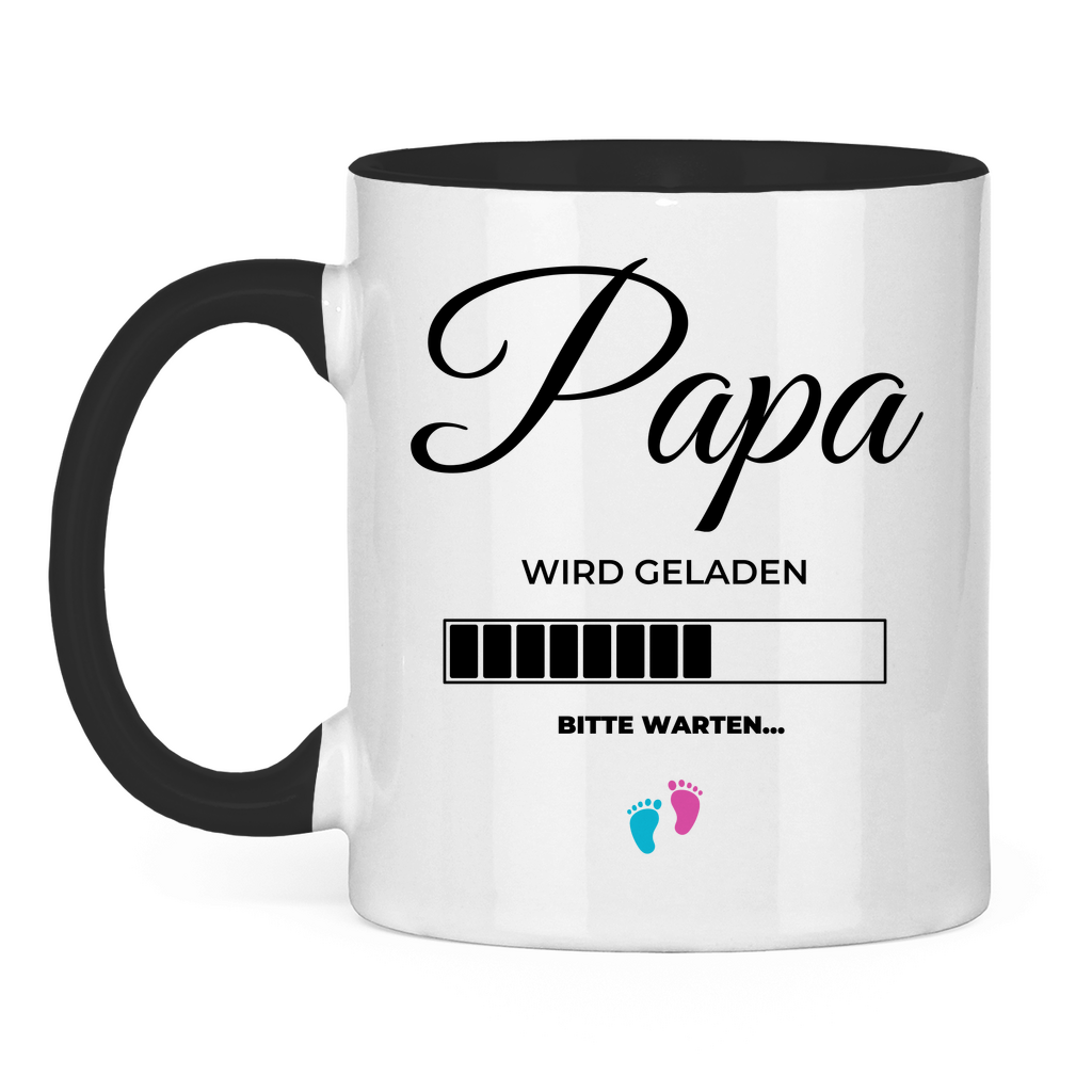 Tasse zweifarbig "Angehender Papa" Schwarz