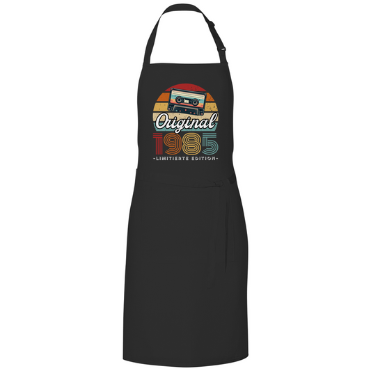 Grillschürze "Original 1985" (Kassetten Retro Stil) schwarz