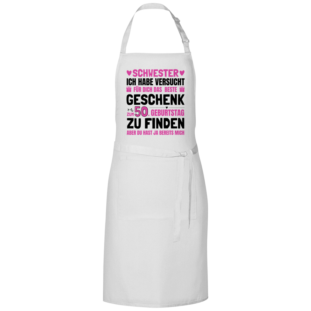 Grillschürze "Schwester - Das beste Geschenk zum 50. Geburtstag"