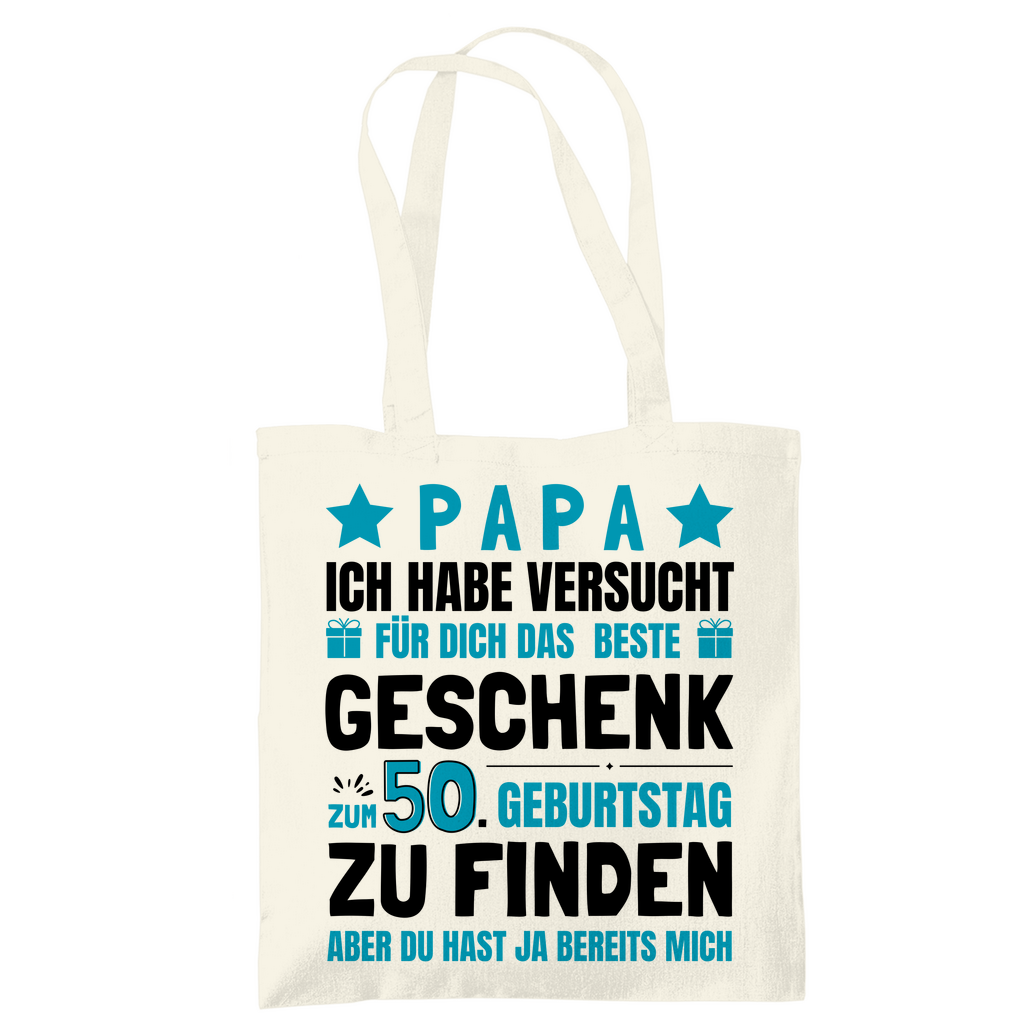 Tragetasche "Papa - Bestes Geschenk zum 50. Geburtstag"