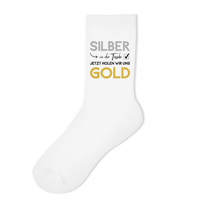 Socken "Silber in der Tasche - Jetzt holen wir uns Gold"