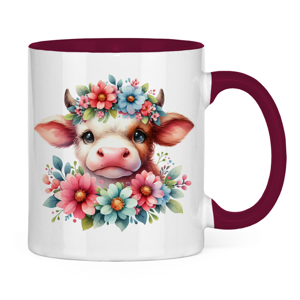 Tasse "Kuh mit Blumen"